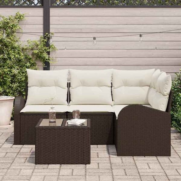 Maison Exclusive - Set med bruna polyrottingträdgårdsmöbler brun