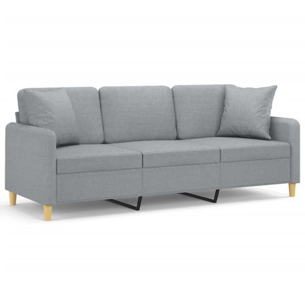 3-sitssoffa - Maison Exclusive - ljusgrå - tyg 100% polyester - robust metallram ljusgrått