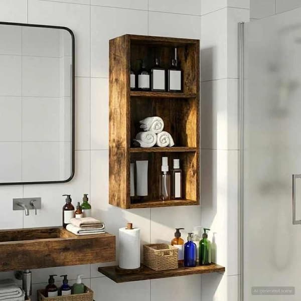 Maison Exclusive - Vægskab til badeværelse Røget Eg 30 x 16 x 62,5 cm