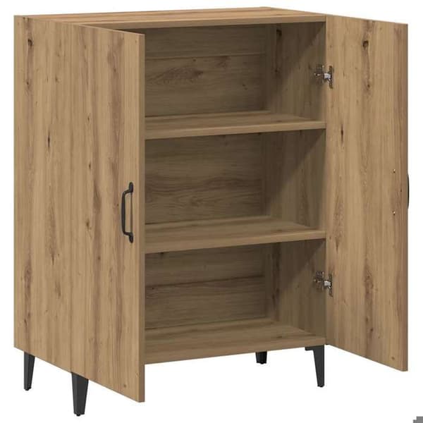 Maison Exclusive - Buffet i egetræ, håndlavet 70x34x90 cm, ingeniørtræ
