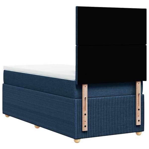 Maison Exclusive - Sengestel med springmadras Blå 90x200 cm Stof