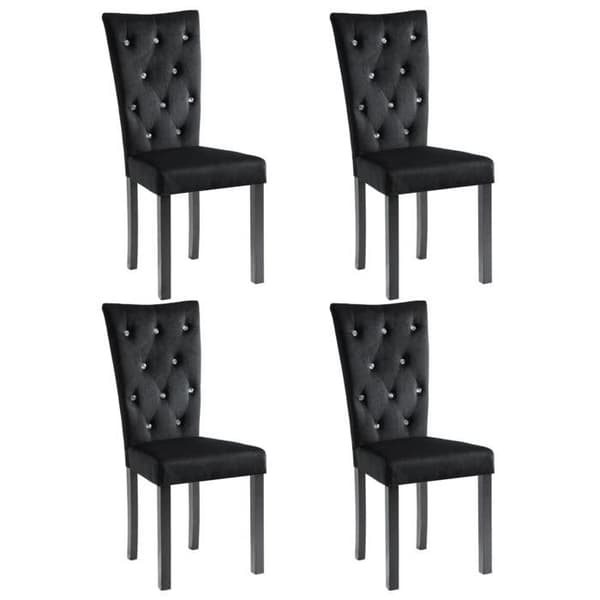 Maison Exclusive - Matstolar set om 4 Svart Sammet Svart