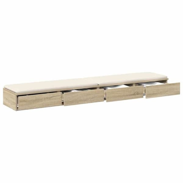 Sengekufferter - EKSKLUSIV HUS - Sonoma Eg - 200 x 36,5 x 16,5 cm - Spånplader - Trykåbning Sonoma ek