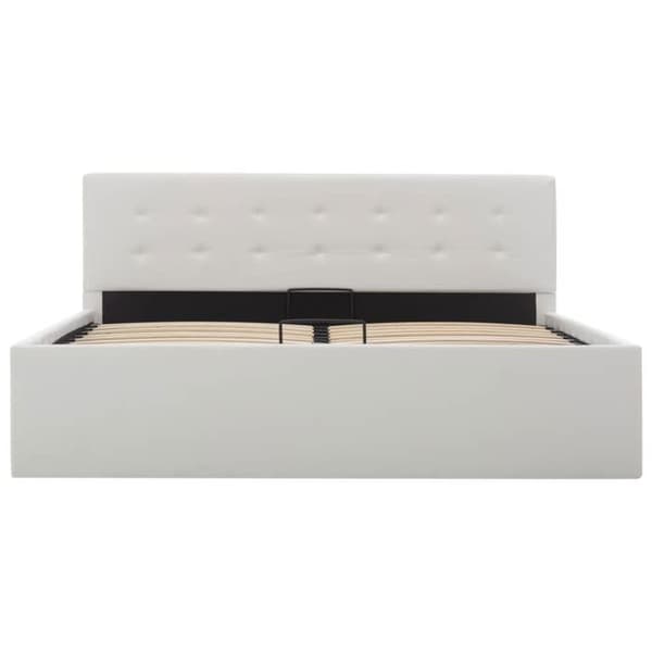 Maison Exclusive - Sengestel med hydraulisk opbevaring 140x200 cm kunstlæder Vit