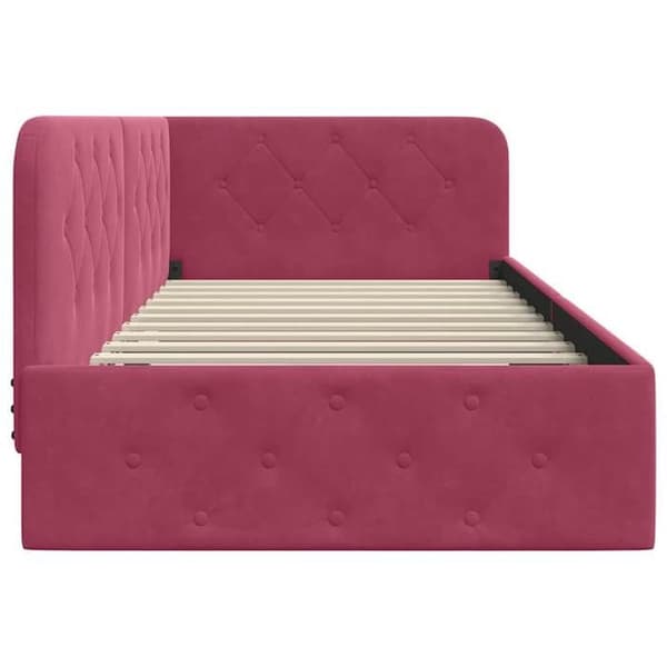 Maison Exclusive - Hörnsängram Bordeaux 100 x 200 cm Sammet