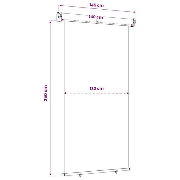 Maison Exclusive - Balkongsidobutik 140 x 250 cm 100% polyester stål