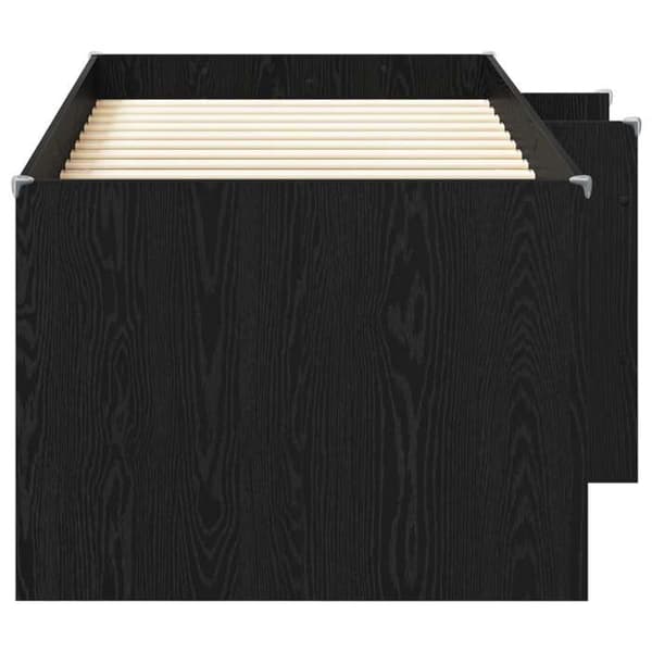 Maison Exclusive - Høj Sengramme til Børn Sort Eg 90 x 200 cm