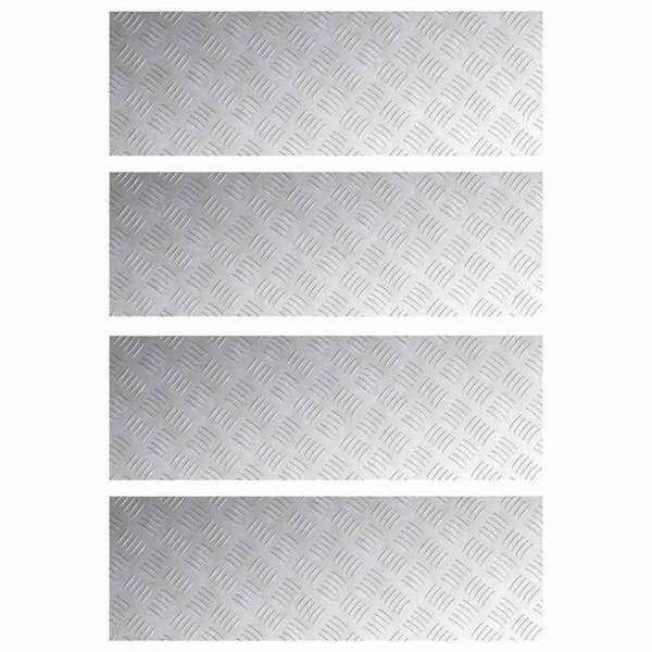 Maison Exclusive - Nez de marche 4 stk 90 x 30 cm Sølv Aluminium Rektangulær