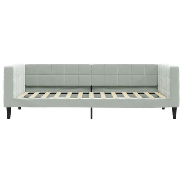 Dagseng - EKSKLUSIV HUS - 90x200 cm - Velour - Inkluderet lamelbund - Lys grå ljusgrått