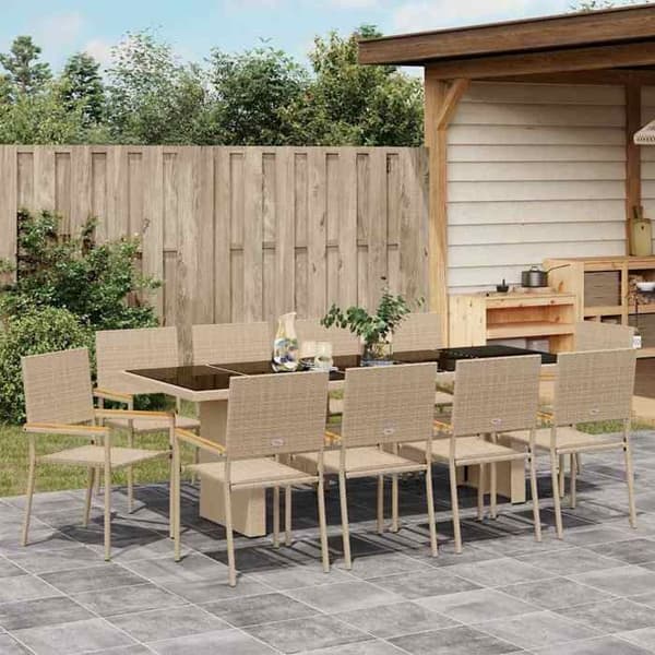 Maison Exclusive - 11 pc spisestue sæt til haven Beige polyrotin beige