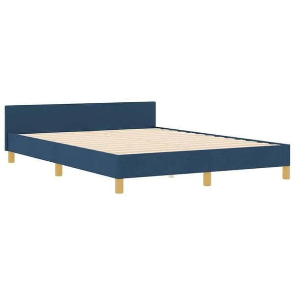 Sängram - EXKLUSIV HEM - Modern Sammet Ottoman - Blå - 160 x 200 cm - Dold förvaring Blå