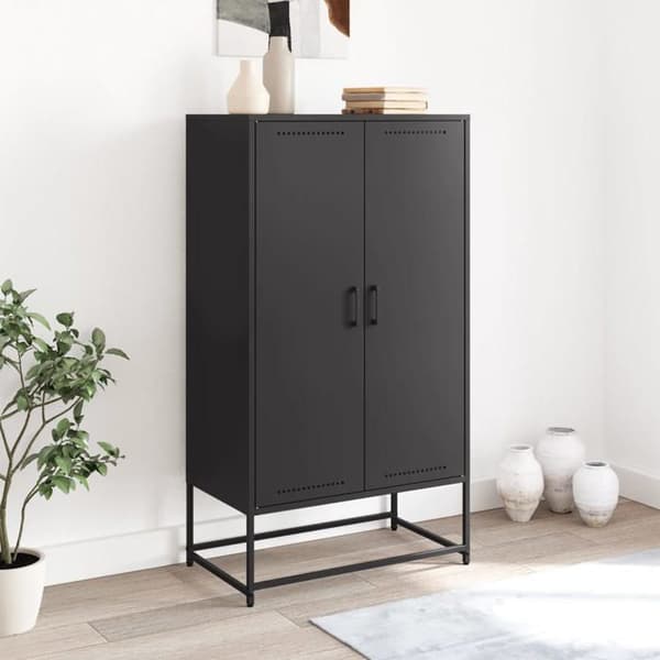Maison Exclusive - Sort høj buffet 68,5x38,5x123,5 cm stål