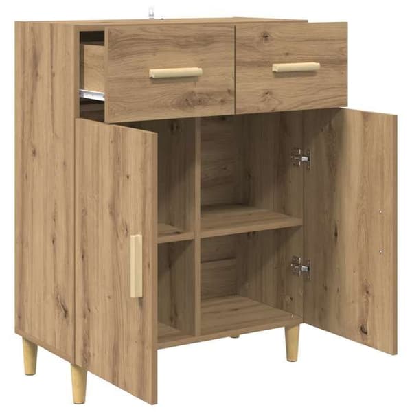 Maison Exclusive - Buffet i håndlavet egetræ 34 x 69,5 x 89 cm Ingeniørtræ