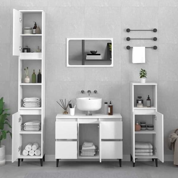 Maison Exclusive - Vit diskbänksmöbel 80x33x60 cm ingenjörsträ Vit