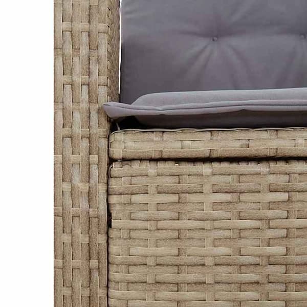 Maison Exclusive - Trädgårdsset med matbord och 2 st kuddar i beige polyrotting