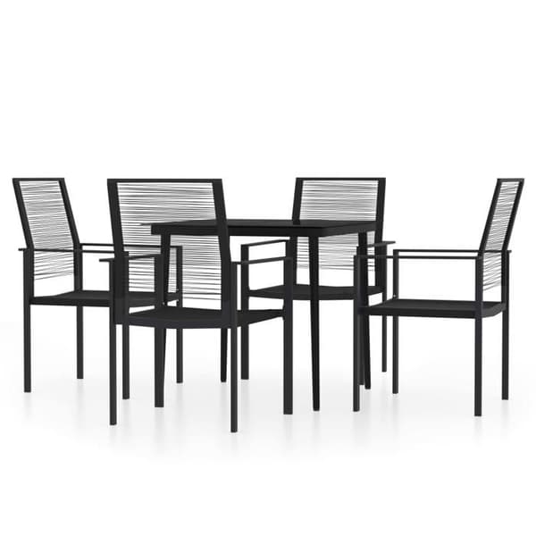 Maison Exclusive - 5 osan musta puutarhakalustesarja