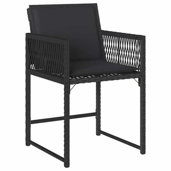 Maison Exclusive - Trädgårdsstolar set om 4 med svarta kuddar i flätad resin