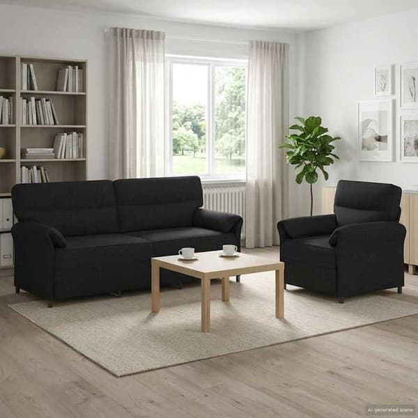 Maison Exclusive - Sæt af 2 sofaer i sort stof