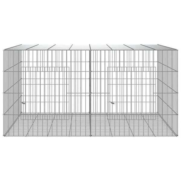 Maison Exclusive - Kaninbur 2 paneler 110x79x54 cm Galvaniserat järn Silver