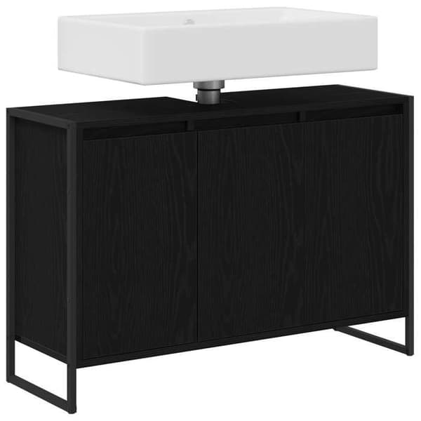 Maison Exclusive - Badeværelsesskab Sort eg 90 x 30 x 60 cm