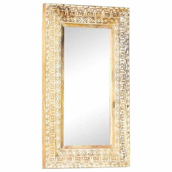 Maison Exclusive - Handgjort spegel 80x50x2,6 cm i solid mangoträ