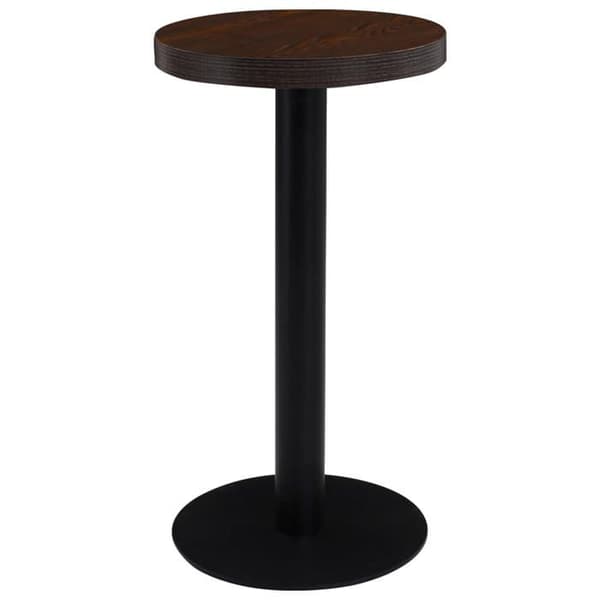 Bistrobord - EKSKLUSIV HUS - Ø40 cm - MDF-plade - ben og base i stål - trælook finish