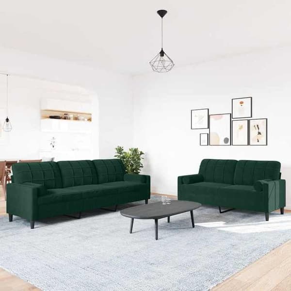Maison Exclusive - Sæt af 2 sofaer med puder og velourpuder