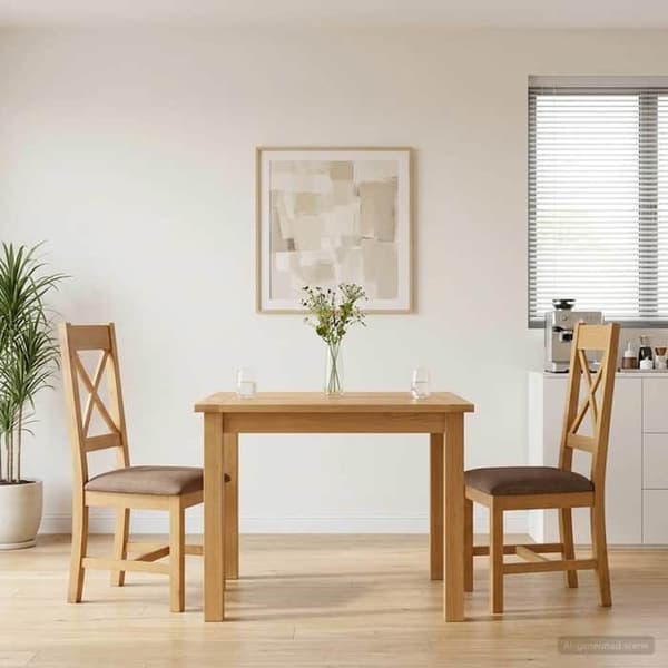 Matsalsstol - EXKLUSIV HEM - Set om 2 - Massivt ek - Grå skum sits - Modern stil Grå