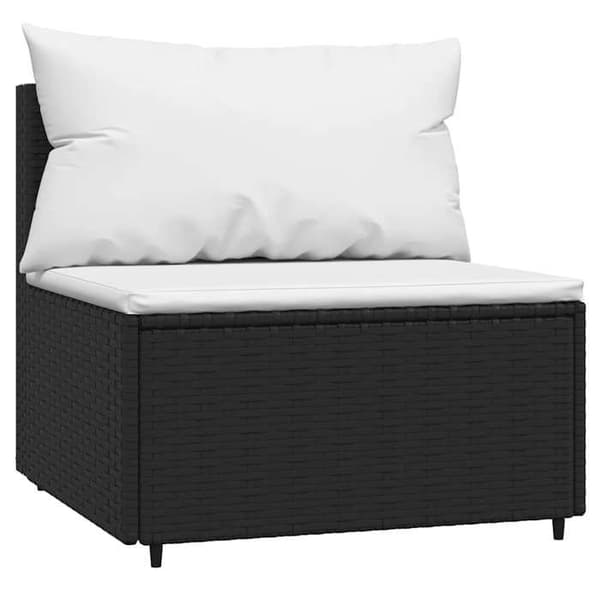 Maison Exclusive - Central have-sofa med sorte puder i flettet harv Svart