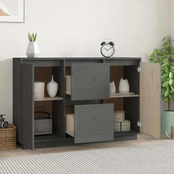Maison Exclusive - Buffé Grå 111x34x75 cm Massivt furu Grå
