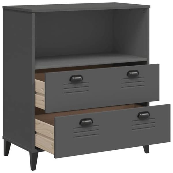 Maison Exclusive - Bibliotek VIKEN grå antracit 80x40x90cm ingenjörsträ Kolgrå