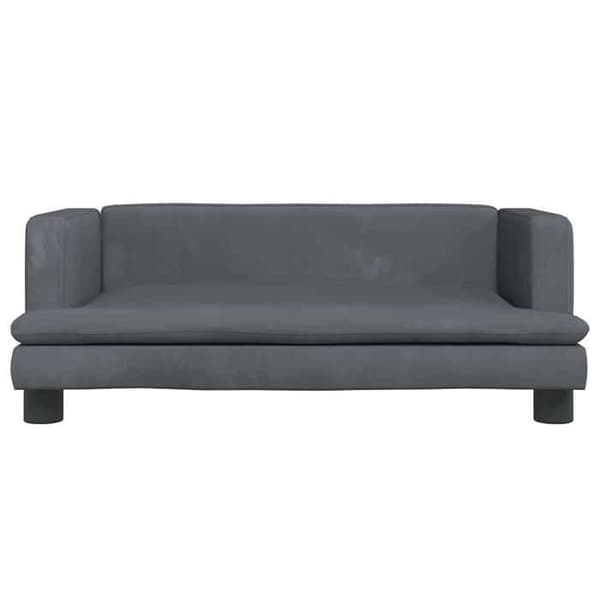 Maison Exclusive - Tummanharmaa koiranpeti 80x45x30 cm samettia mörkgrå