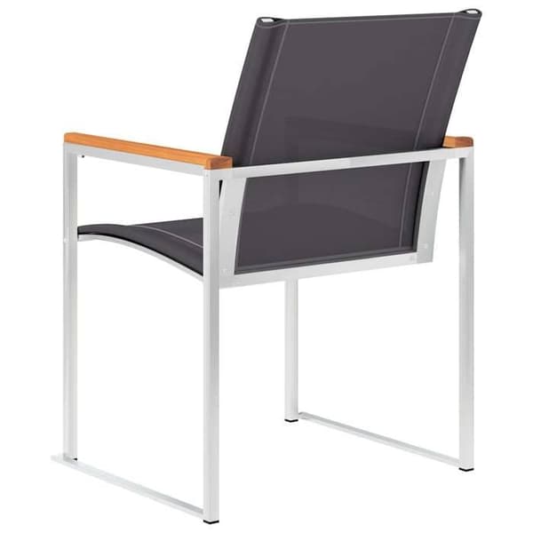 Maison Exclusive - Trädgårdsstolar set om 2 Textilène och rostfritt stål Grå