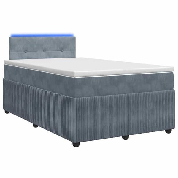 Maison Exclusive - Boxspring-sänky tummanharmaalla patjalla 120 x 190 cm Sametti Mörkgrå