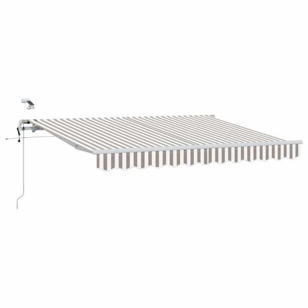 Maison Exclusive - Elektrisk markis med LED och sensor 3 x 2,5 m Ljusgrå och vit