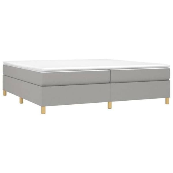Maison Exclusive - Sängram med lameller ljusgrå 200x200 cm tyg ljusgrått