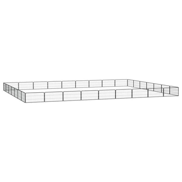 Hundepanel - Eksklusivt hus - 32 paneler - Epoxy malet stål - Sort 100 x 50 cm Svart