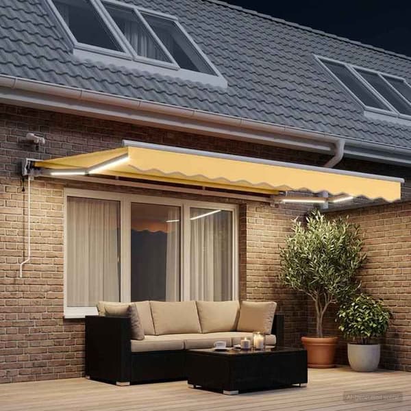 Maison Exclusive - Elektrisk utdragbar markis Sand 4,5 × 3,5 m