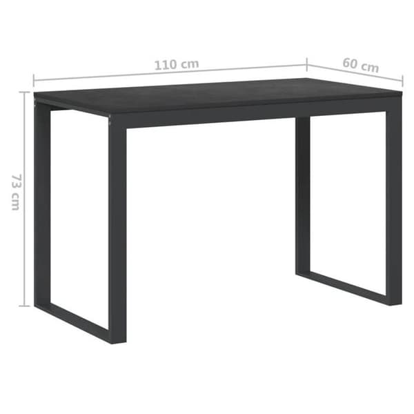 Maison Exclusive - Sort computerbord 110x60x73 cm Ingeniørtræ Svart