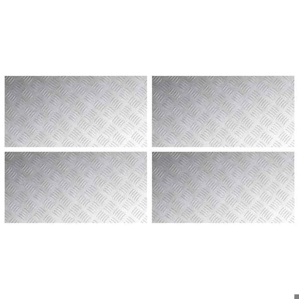 Maison Exclusive - Nez de marche 4 pc 80 x 40 cm Silver Aluminium Rektangulär Silver