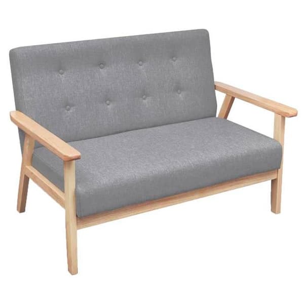 Maison Exclusive - Sæt af 3 sofaer i lys grå stof Ljusgrått