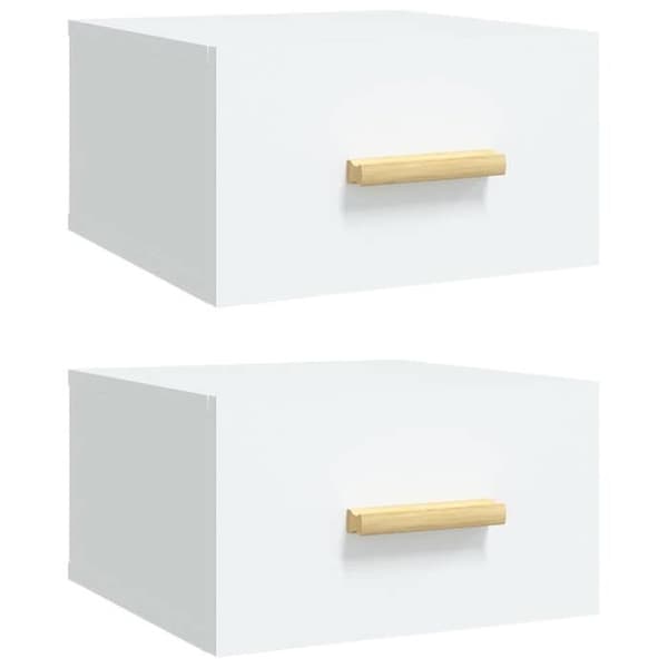 Väggmonterad sängbord - Exklusivt Hem - Vit - 2-pack - 35 x 35 x 20 cm Vit