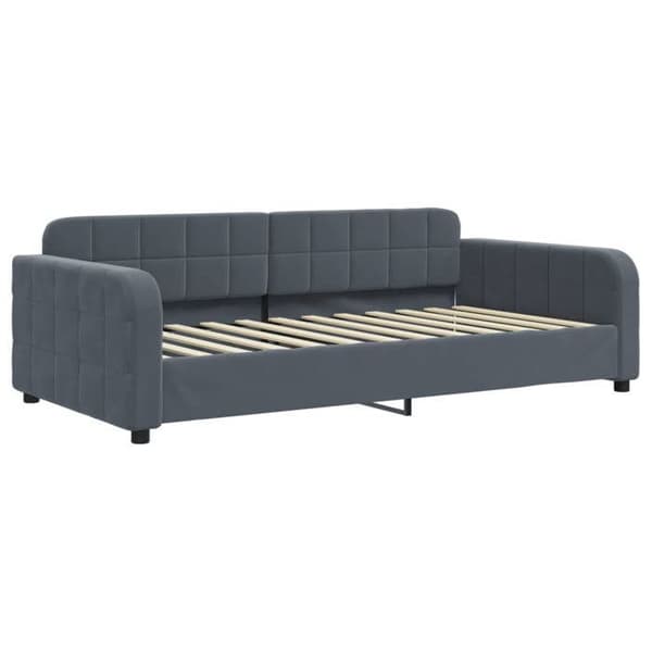 Maison Exclusive - Dagbädd med utdragssäng och mörkgrå madrass 90x200cm sammet Mörkgrå