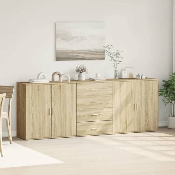 Maison Exclusive - 3 stk. Buffet Sonoma Eg Ingeniørtræ