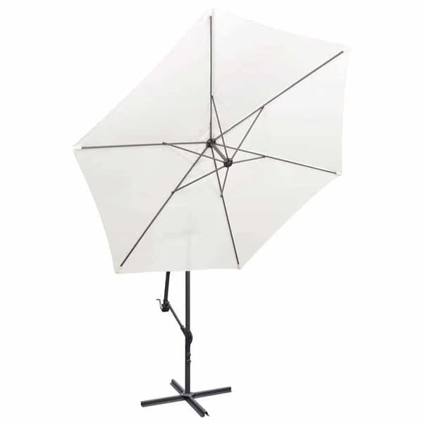 Maison Exclusive - Uteparasoll med överhäng 3 m vit sand sandvit