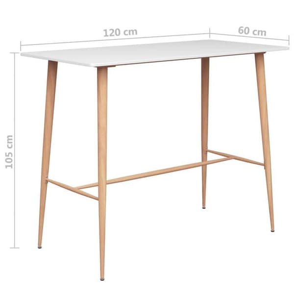 Maison Exclusive - Barbord Vit 120x60x105 cm