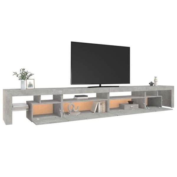 Maison Exclusive - TV-møbel med LED-lys Beton grå 290x36,5x40 cm