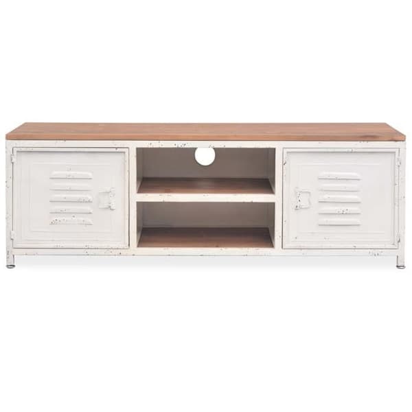 Maison Exclusive - TV-möbel 120x30x40 cm Vit vit och brun