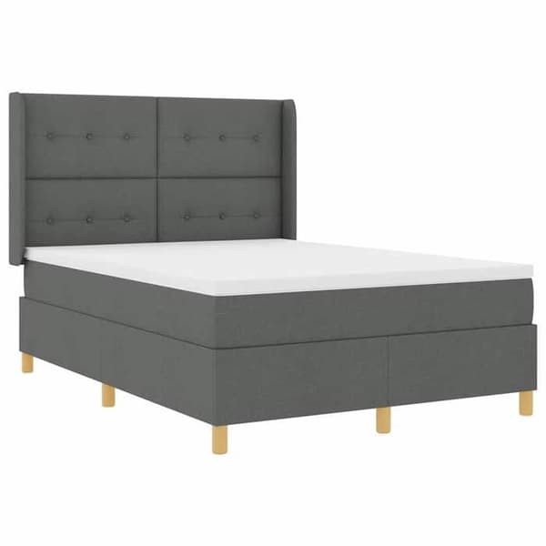 Sengestel med madras - EKSKLUSIV HUS - 140 x 200 cm - Grå - Indbyggede LED-striber - Justerbar hovedgærde Grå