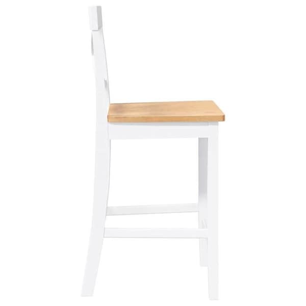 Barstole - EKSKLUSIV HUS - Sæt af 2 - Massivt gummitræ - Hvid - Ergonomisk design Vit